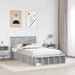 Cadru de pat cu raft Gri Sonoma 120 x 200 cm Lemn compozit - WALTI WALTI