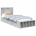 Cadru de pat cu raft Gri din beton 90 x 200 cm Lemn compozit - WALTI WALTI