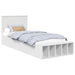 Cadru de pat cu raft cu headboard Alb 75 x 190 cm Lemn compozit - WALTI WALTI