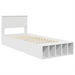 Cadru de pat cu raft cu headboard Alb 75 x 190 cm Lemn compozit - WALTI WALTI