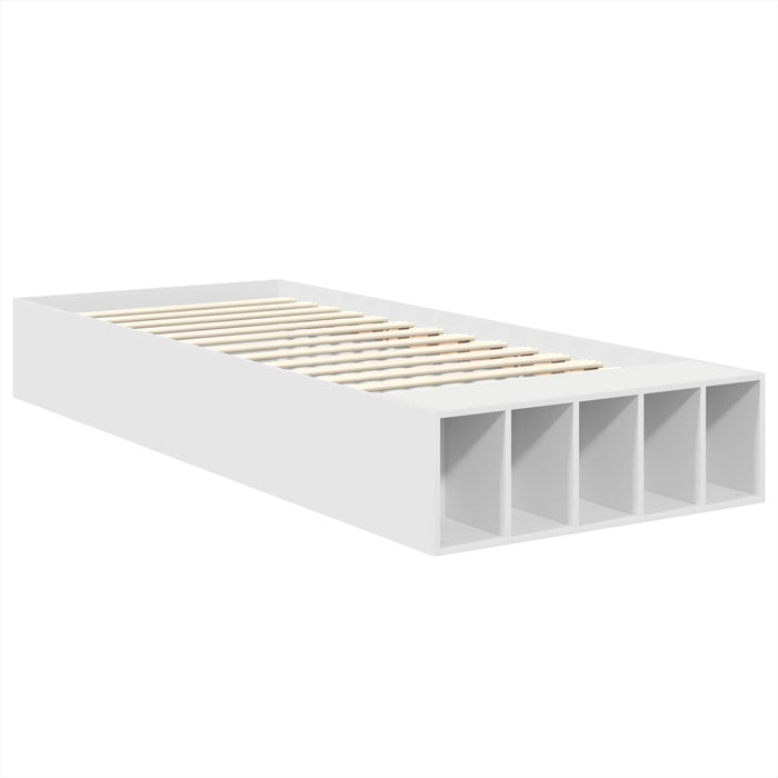 Cadru de pat cu raft cu headboard Alb 75 x 190 cm Lemn compozit - WALTI WALTI