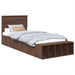 Cadru de pat cu raft Stejar închis 75 x 190 cm Lemn compozit - WALTI WALTI