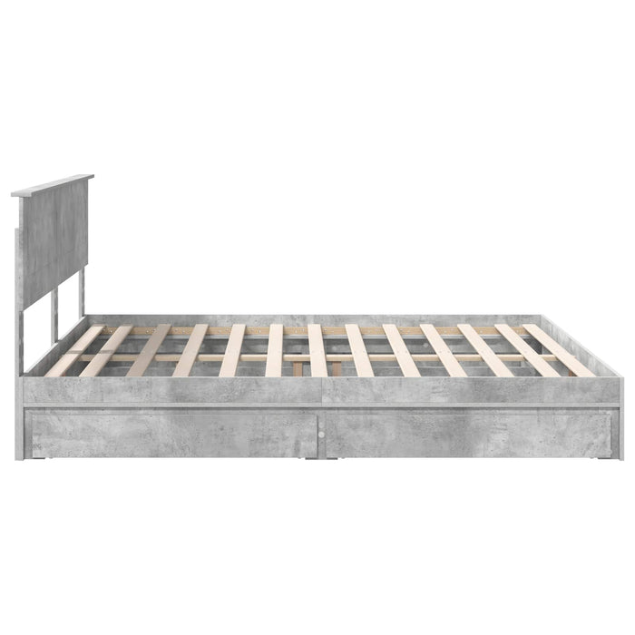Pat cu storage Gri din beton 200 x 200 cm Lemn compozit - WALTI WALTI