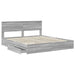 Pat cu storage cu sertar Gri Sonoma 200 x 200 cm Lemn compozit - WALTI WALTI