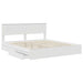 Pat cu storage cu headboard Alb 180 x 200 cm Lemn compozit - WALTI WALTI