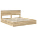 Pat cu storage Stejar Sonoma 180 x 200 cm Lemn compozit - WALTI WALTI
