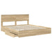 Pat cu storage Stejar Sonoma 180 x 200 cm Lemn compozit - WALTI WALTI