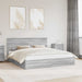 Pat cu storage cu sertar Gri Sonoma 180 x 200 cm Lemn compozit - WALTI WALTI