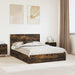 Pat cu storage Stejar fumuriu 160 x 200 cm Lemn compozit - WALTI WALTI