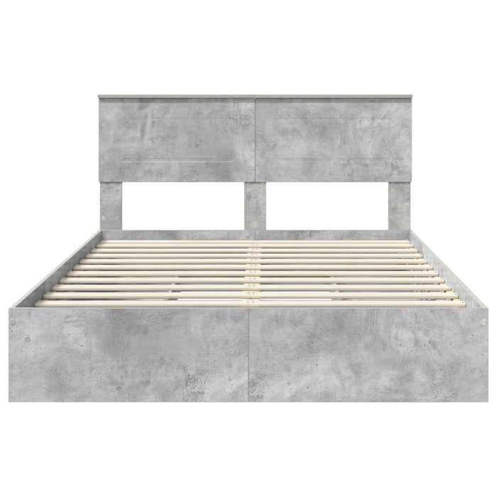 Pat cu storage Gri din beton 150 x 200 cm Lemn compozit - WALTI WALTI