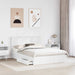 Pat cu storage cu headboard Alb 140 x 190 cm Lemn compozit - WALTI WALTI