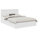 Pat cu storage cu headboard Alb 140 x 190 cm Lemn compozit - WALTI WALTI