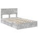 Cadru de pat cu sertar Gri din beton 135 x 190 cm Lemn compozit - WALTI WALTI