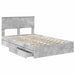 Cadru de pat cu sertar Gri din beton 135 x 190 cm Lemn compozit - WALTI WALTI