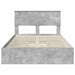 Cadru de pat cu sertar Gri din beton 135 x 190 cm Lemn compozit - WALTI WALTI