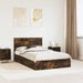 Pat cu storage Stejar fumuriu 135 x 190 cm Lemn compozit - WALTI WALTI