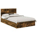 Pat cu storage Stejar fumuriu 135 x 190 cm Lemn compozit - WALTI WALTI