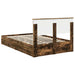 Pat cu storage Stejar fumuriu 135 x 190 cm Lemn compozit - WALTI WALTI