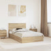 Pat cu storage Stejar Sonoma 120 x 200 cm Lemn compozit - WALTI WALTI