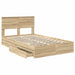 Pat cu storage Stejar Sonoma 120 x 200 cm Lemn compozit - WALTI WALTI