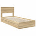 Pat cu storage Stejar Sonoma 100 x 200 cm Lemn compozit - WALTI WALTI