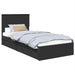 Pat cu storage cu headboard Negru 90 x 190 cm Lemn compozit - WALTI WALTI