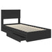 Pat cu storage cu headboard Negru 90 x 190 cm Lemn compozit - WALTI WALTI