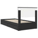 Pat cu storage cu headboard Negru 90 x 190 cm Lemn compozit - WALTI WALTI