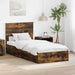 Pat cu storage Stejar fumuriu 90 x 190 cm Lemn compozit - WALTI WALTI