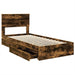 Pat cu storage Stejar fumuriu 90 x 190 cm Lemn compozit - WALTI WALTI
