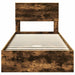 Pat cu storage Stejar fumuriu 90 x 190 cm Lemn compozit - WALTI WALTI