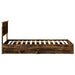 Pat cu storage Stejar fumuriu 90 x 190 cm Lemn compozit - WALTI WALTI