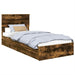Pat cu storage Stejar fumuriu 90 x 200 cm Lemn compozit - WALTI WALTI