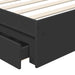 Pat cu storage cu headboard Negru 75 x 190 cm Lemn compozit - WALTI WALTI