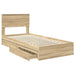 Pat cu storage Stejar Sonoma 75 x 190 cm Lemn compozit - WALTI WALTI