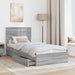 Pat cu storage cu sertar Gri Sonoma 75 x 190 cm Lemn compozit - WALTI WALTI