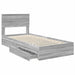 Pat cu storage cu sertar Gri Sonoma 75 x 190 cm Lemn compozit - WALTI WALTI