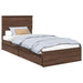 Pat cu storage Stejar închis 75 x 190 cm Lemn compozit - WALTI WALTI
