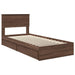 Pat cu storage Stejar închis 75 x 190 cm Lemn compozit - WALTI WALTI