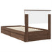 Pat cu storage Stejar închis 75 x 190 cm Lemn compozit - WALTI WALTI