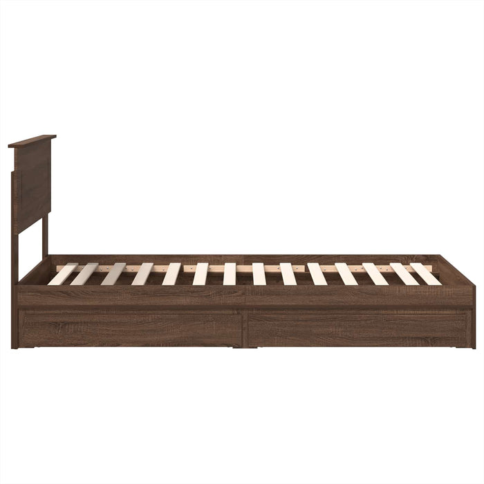 Pat cu storage Stejar închis 75 x 190 cm Lemn compozit - WALTI WALTI