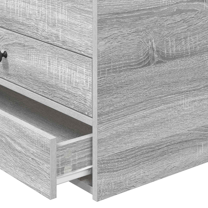 Daybed cu sertar Gri Sonoma și negru 100 x 200 cm Lemn compozit - WALTI WALTI
