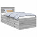 Daybed cu sertar Gri Sonoma și negru 100 x 200 cm Lemn compozit - WALTI WALTI
