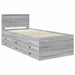 Daybed cu sertar Gri Sonoma și negru 100 x 200 cm Lemn compozit - WALTI WALTI