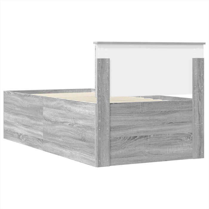 Daybed cu sertar Gri Sonoma și negru 100 x 200 cm Lemn compozit - WALTI WALTI