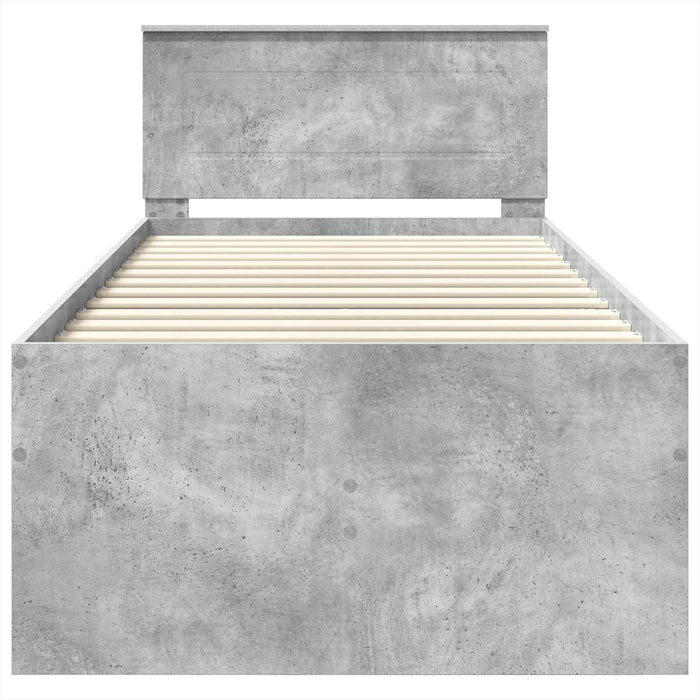 Daybed cu sertar Gri beton și negru 90 x 200 cm Lemn compozit WALTI