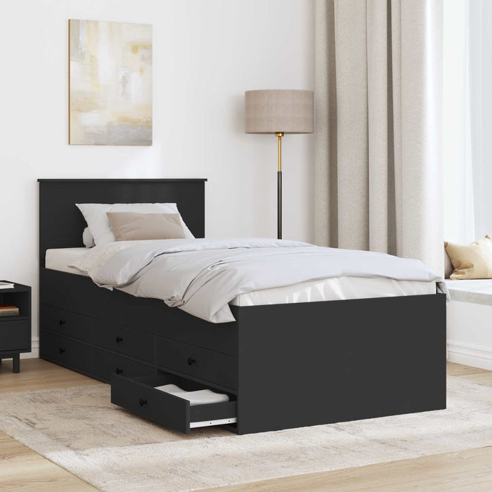 Daybed cu sertar cu headboard Negru 75 x 190 cm Lemn compozit - WALTI WALTI