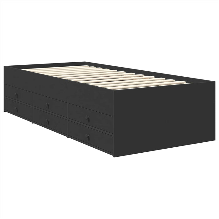 Daybed cu sertar cu headboard Negru 75 x 190 cm Lemn compozit - WALTI WALTI