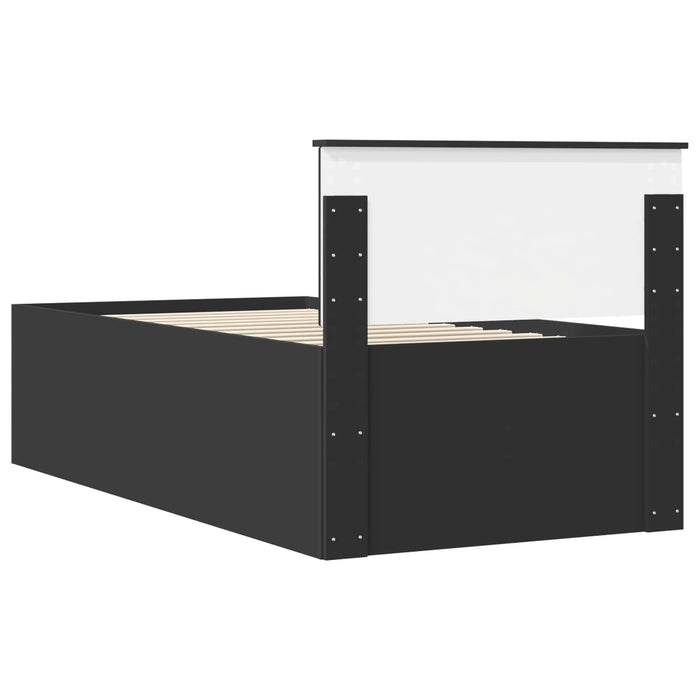 Daybed cu sertar cu headboard Negru 75 x 190 cm Lemn compozit - WALTI WALTI