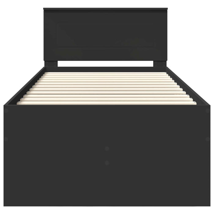 Daybed cu sertar cu headboard Negru 75 x 190 cm Lemn compozit - WALTI WALTI
